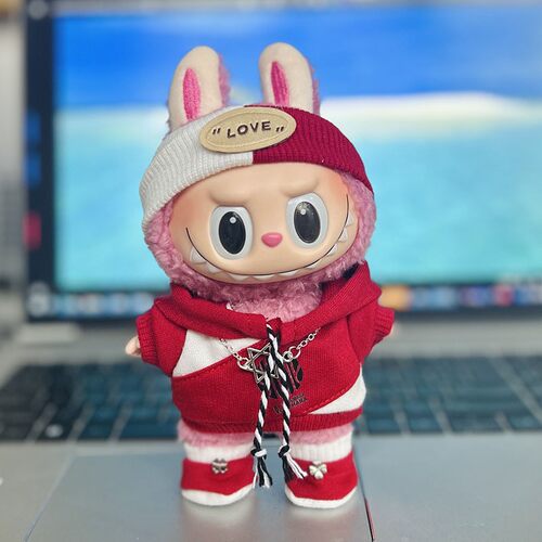 仅衣服】17cm挂件盲盒拉布布娃衣钥匙扣La布布公仔潮流卫衣可爱萌