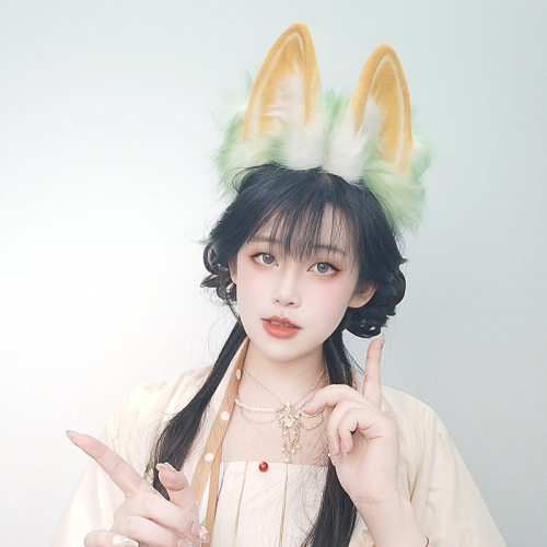 万圣节仿真兽耳发箍Lolita手作毛绒兔耳Kc漫展cos兔耳兔尾巴套装