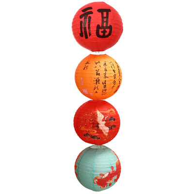 新年2026新款双面折叠灯笼氛围感家用场景布置春节商场活动装饰