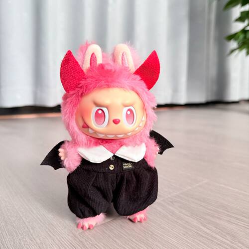 一二三代钥匙扣Labubu衣服挂件拉布布娃衣暗夜小恶魔圣诞万圣节萌