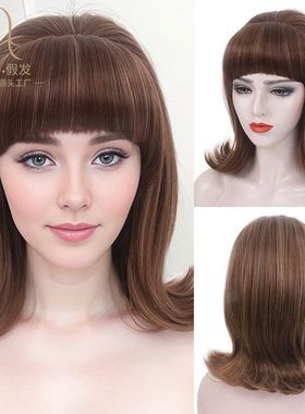 ee复古长卷发假发Hallow欧美高帽出口脸型美国肤色或n任何cos