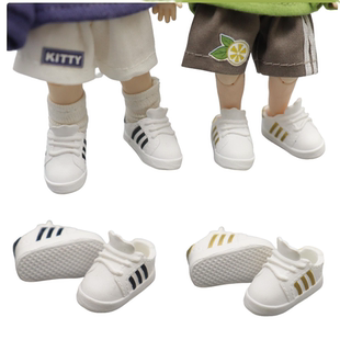 ob11娃鞋子gsc粘土人p10 P9 piccodo 素体可穿小皮鞋 白色运动鞋