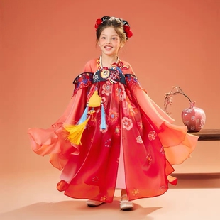 春秋新款儒裙唐制汉服女童春秋齐胸套装日常仙女古装超仙国风套装