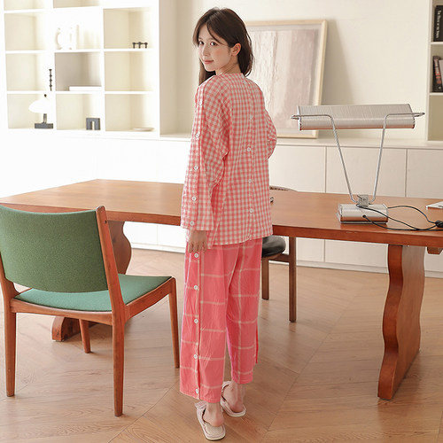 艾灸养生服纯棉新款情侣前后开扣