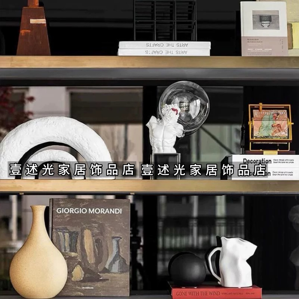 现代样板间高端展厅边柜软装书房书柜摆件仿真书籍拱门摆件装饰品