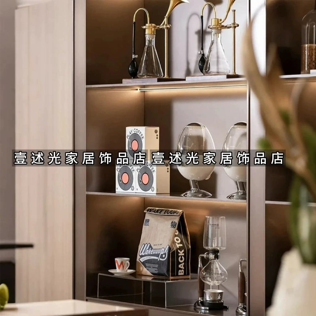 样板间售楼处咖啡馆水吧台布置装饰品摆件咖啡豆咖啡道具陈列摆设