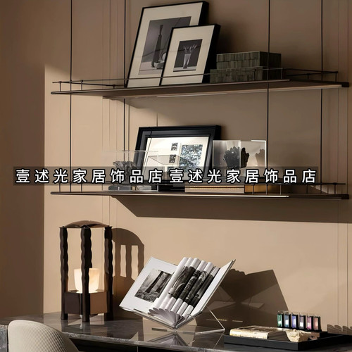 现代轻奢样板间高档书房书柜书架装饰搭配高级感小众软装组合摆设