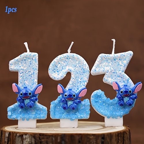 卡通史迪奇生日蜡烛数字造型