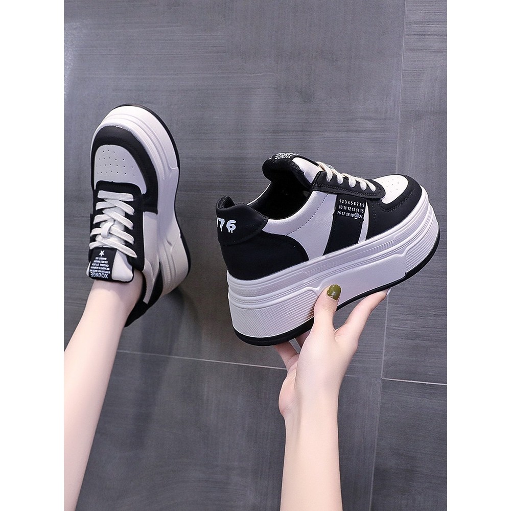 爆款熊猫板鞋内增高鞋子8CM厚底2025新款小白鞋显瘦运动松糕女鞋,女鞋,休闲板鞋,淘宝优惠券,粉丝福利购,淘宝优惠卷