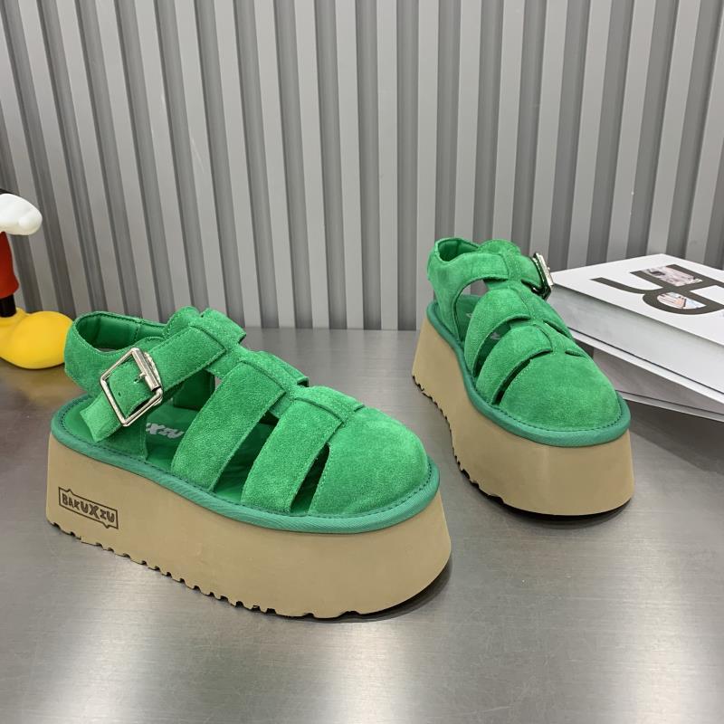 欧货2025新款厚底包头勃肯鞋