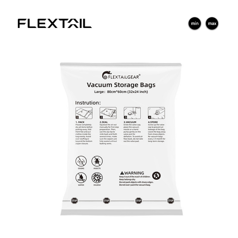 鱼尾户外便携式真空袋适配鱼尾充气泵衣服被子旅行抽气压缩袋