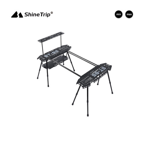 山趣户外折叠桌铝合金战术滑板桌便携露营桌可调节高度升降桌小桌