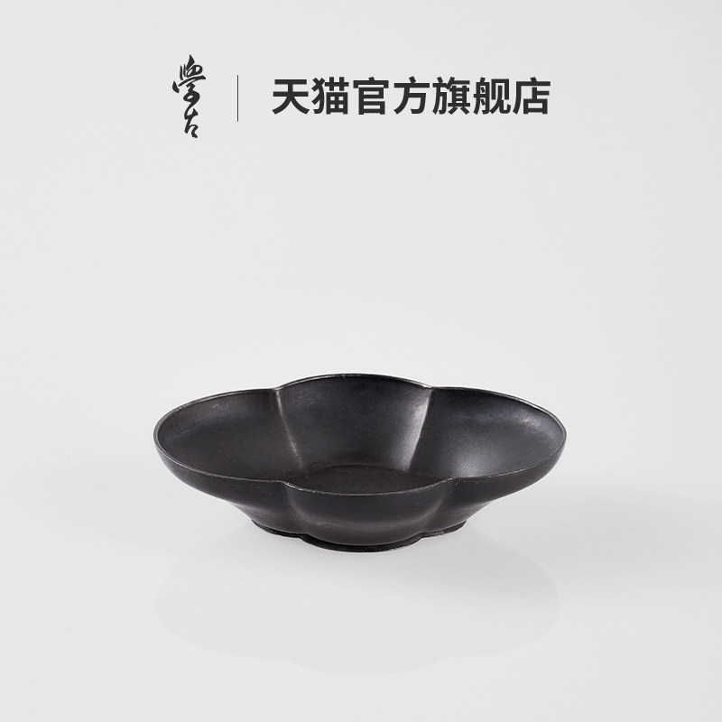 学古|海棠茶托 中式复古纯锡制品茗收藏把玩茶杯托 6个/套