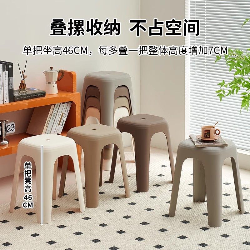 塑料凳子加厚家用椅子可叠放圆凳现代简约餐桌高板凳环保稳固凳子,商业/办公家具,商用塑料家具,淘宝优惠券,粉丝福利购,淘宝优惠卷
