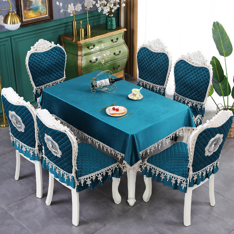 餐桌桌布和椅子套套装欧式椅子套罩加厚通用高档加棉防滑凳子坐垫