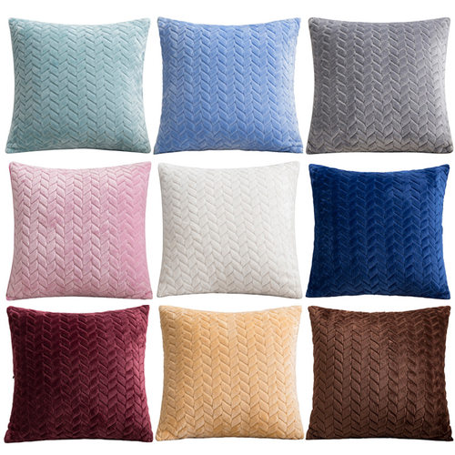 奶油风简约米白色毛绒小抱枕可拆洗沙发客厅纯色靠背枕靠垫套ins