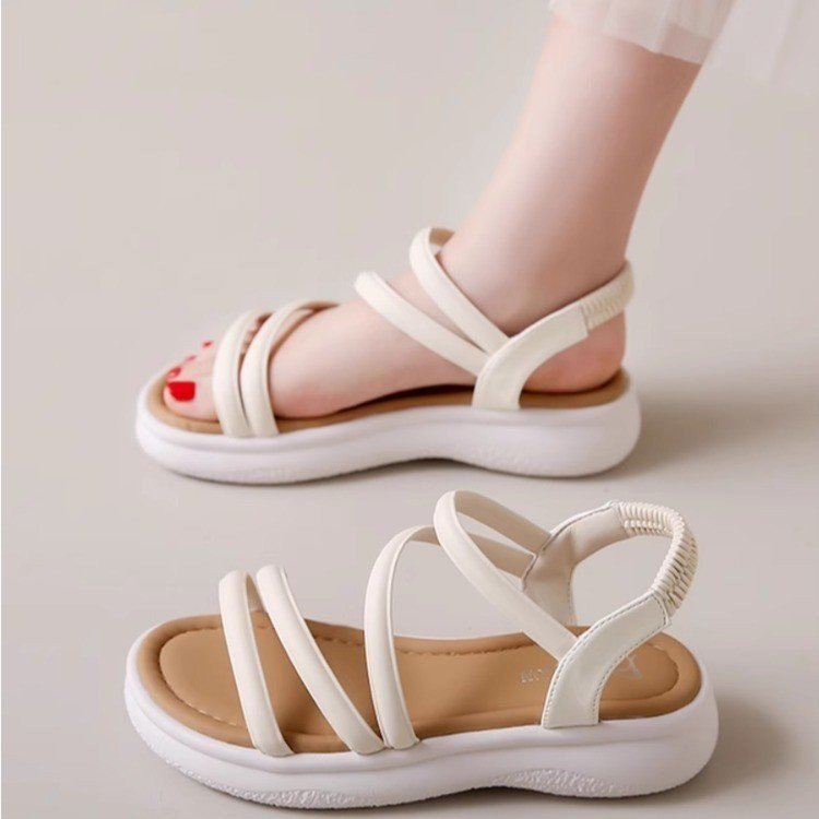 凉鞋女款2025新款夏季外穿配裙子厚底防滑不累脚软底沙滩鞋一脚蹬