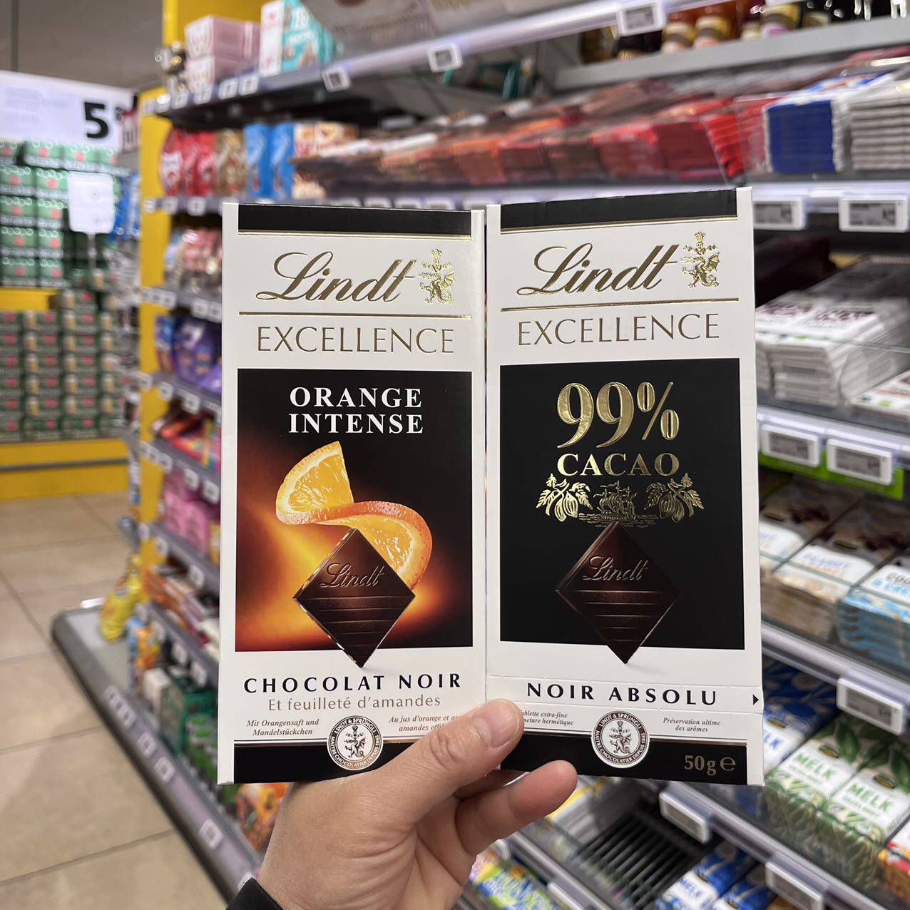德国黑巧克力瑞士莲血橙薄荷海盐巧克力排块Lindt德国进口黑