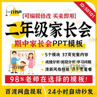 二年级小学下学期中家长会ppt课件班主任发言稿家校共育考情分析