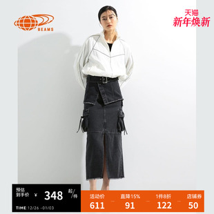 新款 RAY 牛仔半身裙2024夏季 工装 时髦甜酷长裙271076XM BEAMS女装