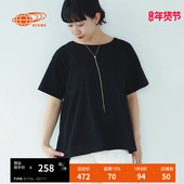 BEAMS女装 圆领短袖 上衣2024夏季 RAY 新款 简约日系宽松上衣040431X