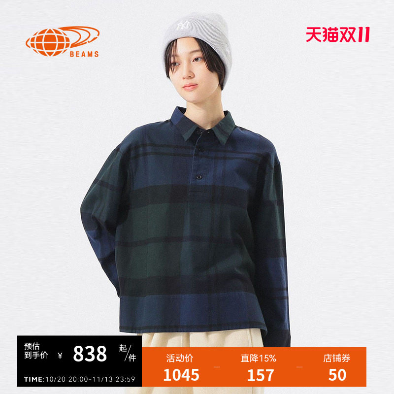 BEAMSBOY格纹长袖上衣复古日系