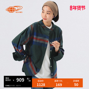 BEAMS BOY女装长袖格纹上衣2025冬季新款时尚休闲格子上衣110482X