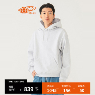 连帽衫 BEAMS男装 日常基础款 纯色连帽卫衣2025夏季 131276X 新款