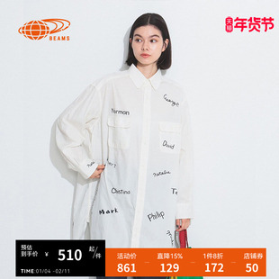 BEAMS BOY女装衬衫式连衣裙2023冬季新款清爽时尚衬衫裙260111XL