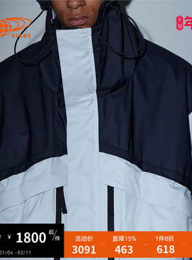 BEAMS男装连帽拉链夹克2024冬季新款潮流户外感宽松外套180351XN