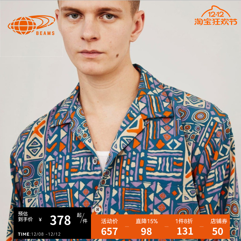 BEAMS宽松长袖衬衫复古日系