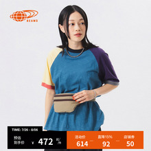 BEAMS BOY女装拼色短袖T恤2025夏季新款时尚活力圆领上衣040313XO