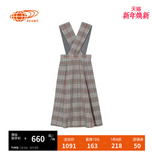 RAY 背带连衣裙格纹背带裙优雅复古A字裙伞裙260397CB BEAMS女装