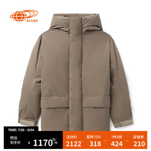 BEAMS男装 宽松羽绒外套185608X 连帽羽绒服2024秋冬季 简约基础款