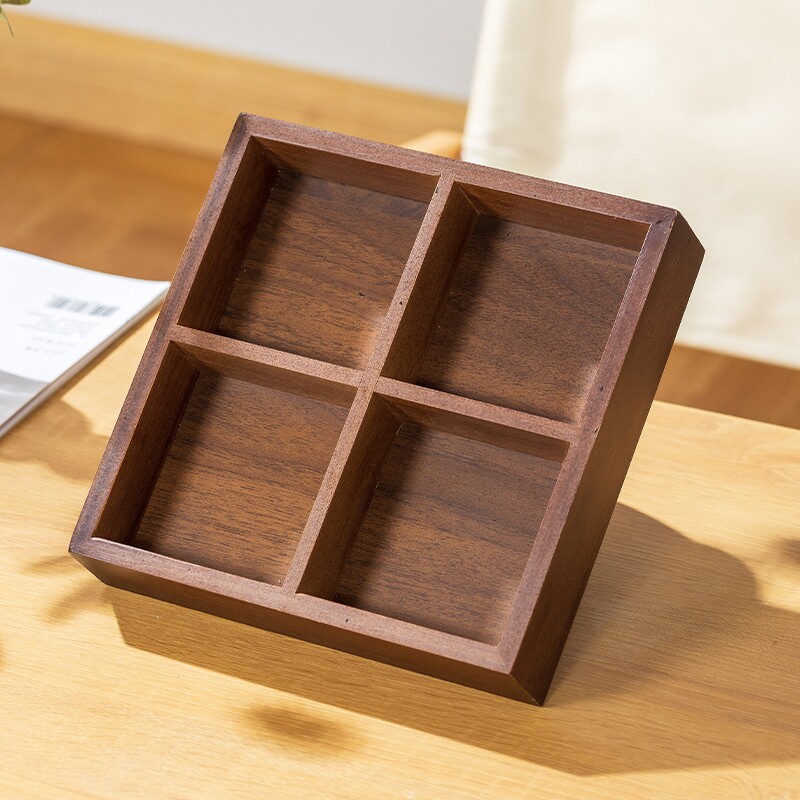 围炉煮茶摆盘实木胡桃色日式