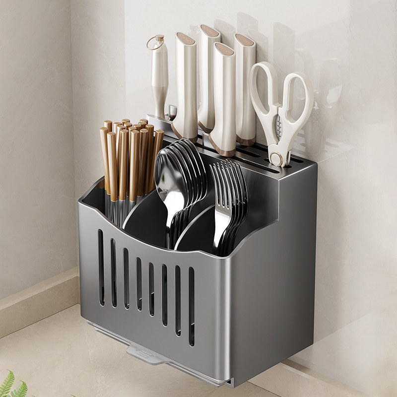 不锈钢厨房置物架刀架筷子筒笼盒一体勺子筷笼刀具收纳架子免打孔,厨房/烹饪用具,刀架,淘宝优惠券,粉丝福利购,淘宝优惠卷