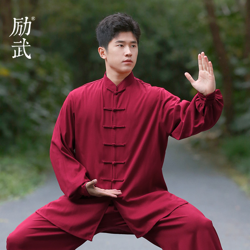 励武2026年新款棉麻太极服男款高档武术女练功服春季新中式八段锦
