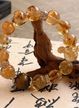 天然黄水晶手链黄塔晶个性设计轻奢款水晶手串女款男款现货