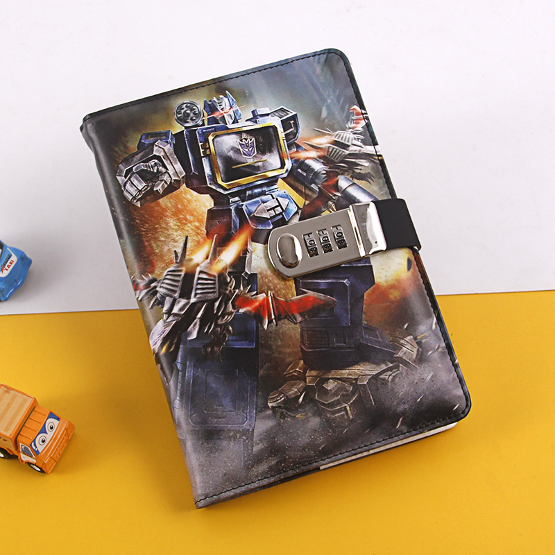 变形金钢儿童密码本小学生日记本带锁一二年级田字格内页三四五年
