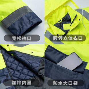 跨境加棉保暖衣雨裤 分体雨衣装 防水电动车雨衣套防雨寒环卫雨衣