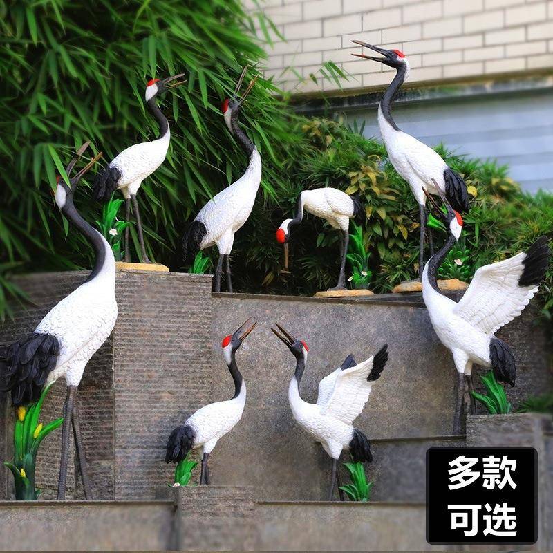 鹤仿真售丹顶仙雕塑景观公园丹顶鹤00庭院房产地楼部小区别墅水池