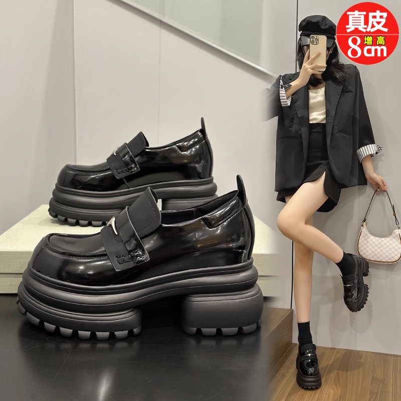 厚底乐福鞋女2025春秋季小皮鞋