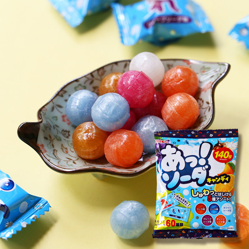 日本进口理本ribon汽水糖水果苏打碳酸味糖多口味硬糖结婚喜糖