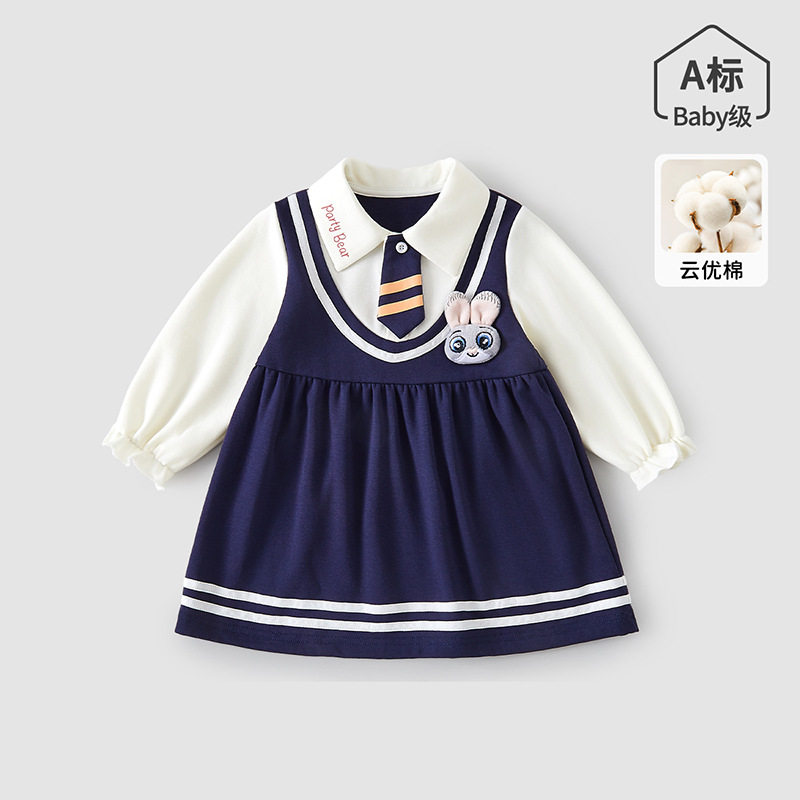 婴幼儿衣服a类2026新款长袖可爱女宝宝春秋季时尚休闲长袖连衣裙