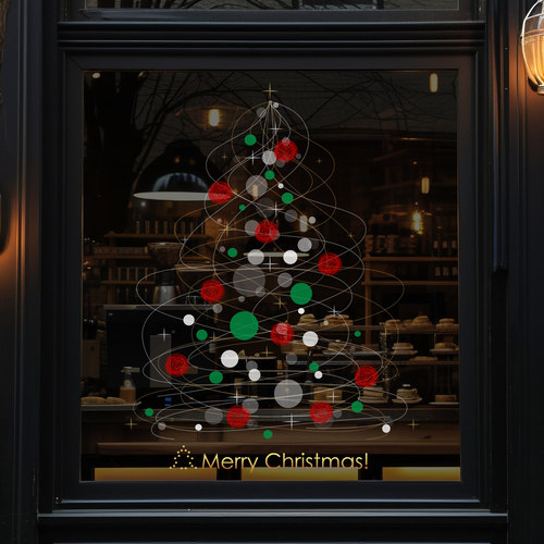 圣诞新年装饰玻璃静电贴