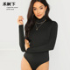 欧美基础款 2021 Jumpsuit 高领纯色长袖 紧身打底连体上衣Bodysuit