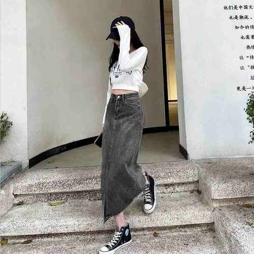 womenclothes开叉高腰牛