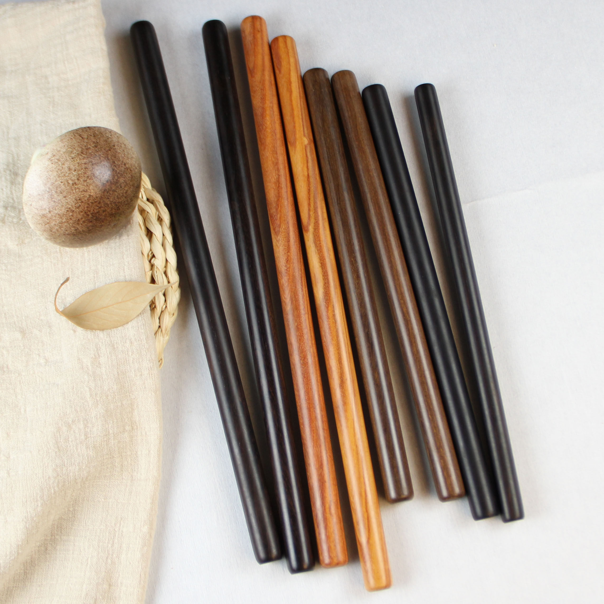 红实木擀面杖紫光檀紫檀实木小笼包擀皮双杖擀面棍细长棍家用