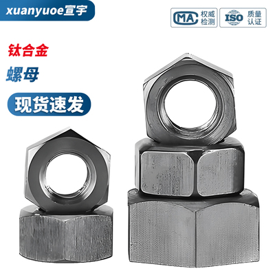 国标TA2纯钛六角螺帽钛合金螺母螺丝帽M3M4M5M6M8M10M12M16-M30mm