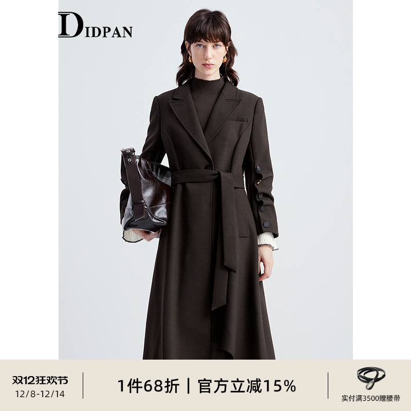 IDPAN气质通勤长款大衣